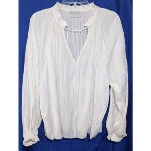 Modern Citizen White Blouse ~ Size L ~ Ribbed